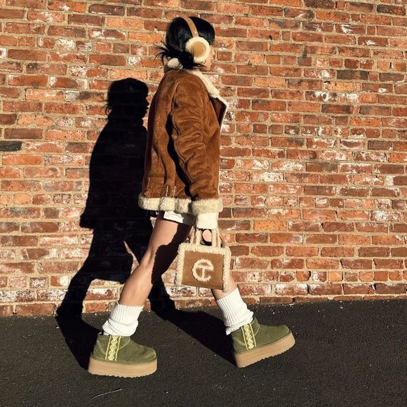 UGG Classic Ultra Mini Braid "Burnt Olive" Platform Boots - Picture 8 of 15